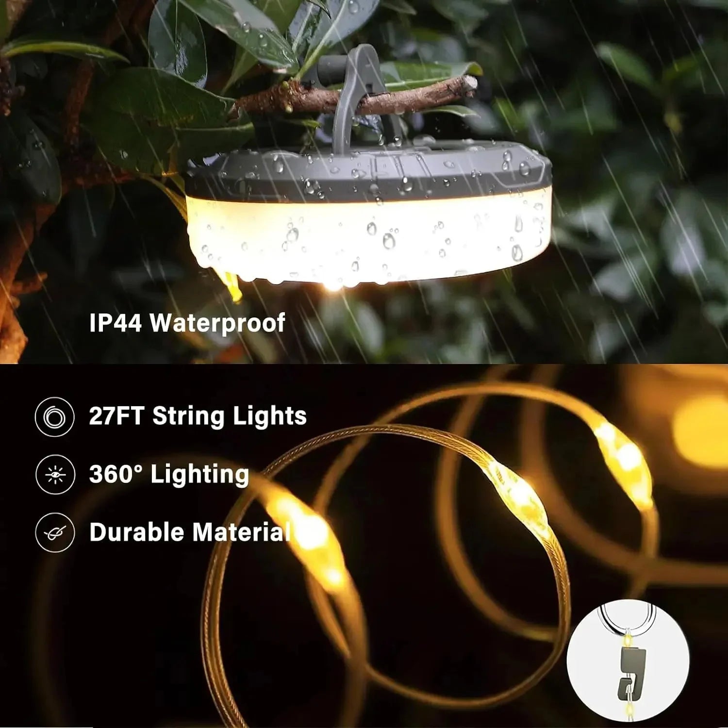 4 in 1 Multifunktionales Campinglicht USB wiederaufladbar