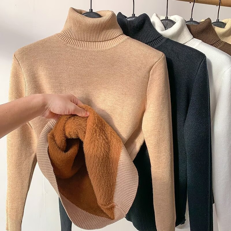 Winter-Fleece-Dickes Strick-Unterziehshirt