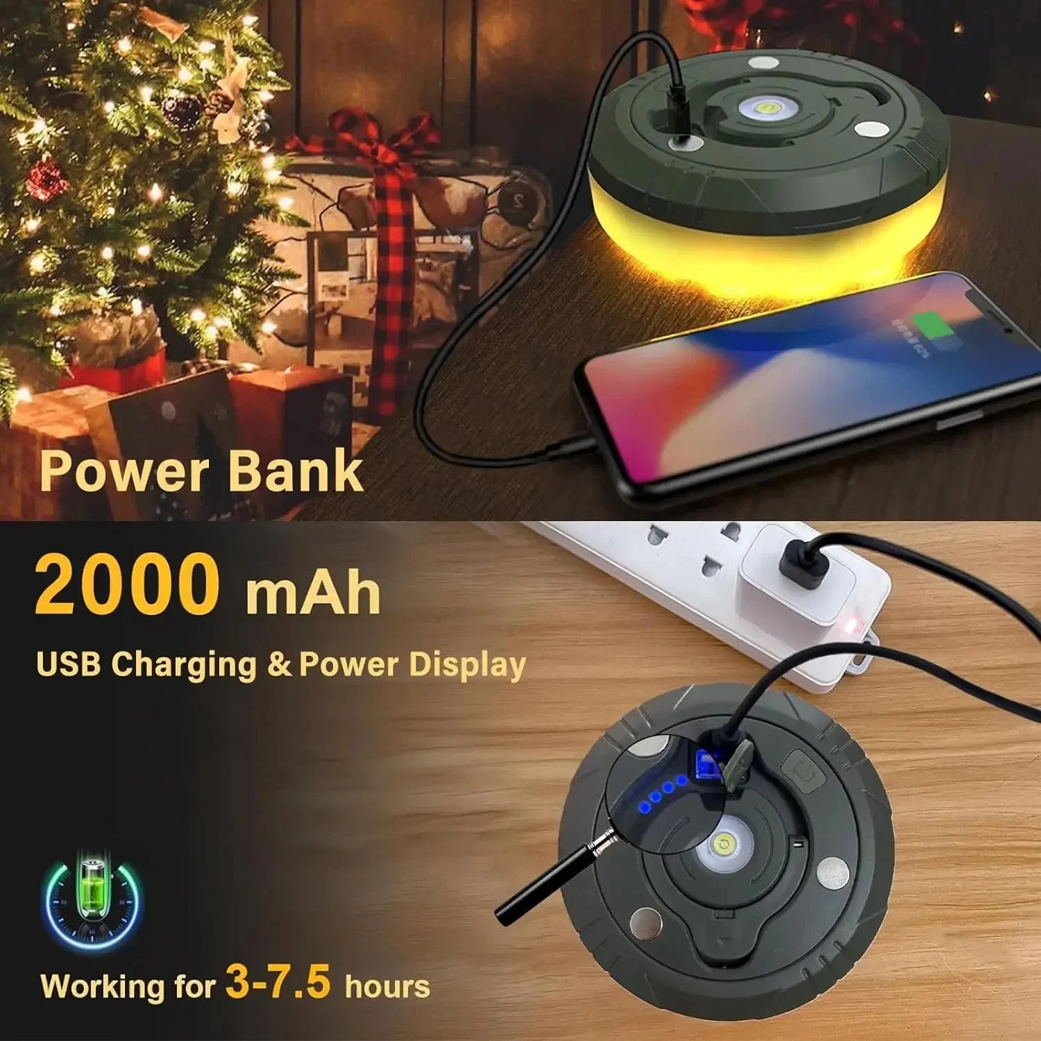4 in 1 Multifunktionales Campinglicht USB wiederaufladbar