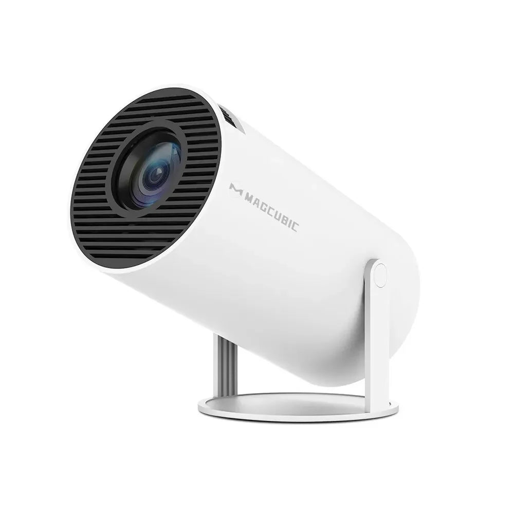 Tragbarer 4K-Heimprojektor mit 180-Grad-Drehung.